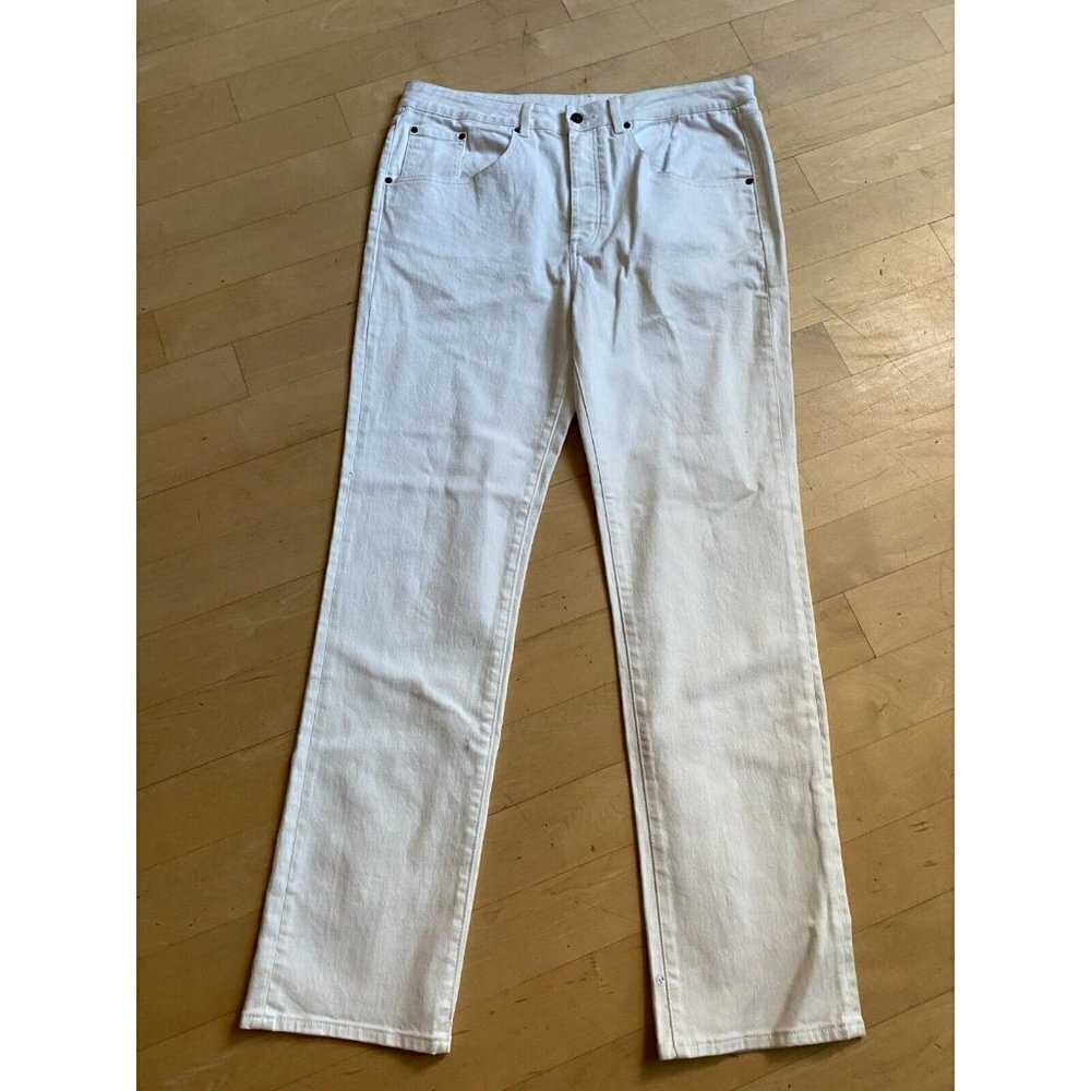 six week Residency BNWOT white slim straight jeans sz 38 button fly